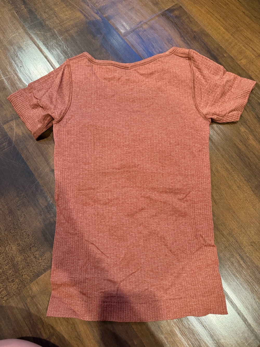 lululemon athletica Ribbed Short Sleeve Scoop Neck Top - Rust Orange - Picture 2 of 3